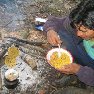 Our guild Pedro at a campfire during one of our expeditions