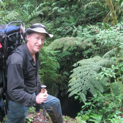 Tim near entrance to Dragon Cave in Cerro El Amay