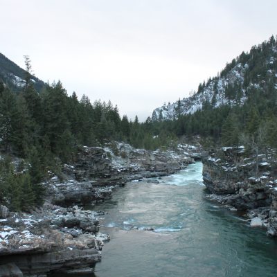 Kootenai River just downstream of Kootenai Falls (view from foot bridge)